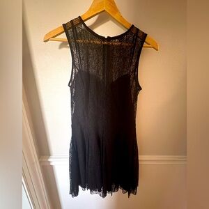 A/X Armani Exchange black cocktail fit and flare dress with lace overlay size 4